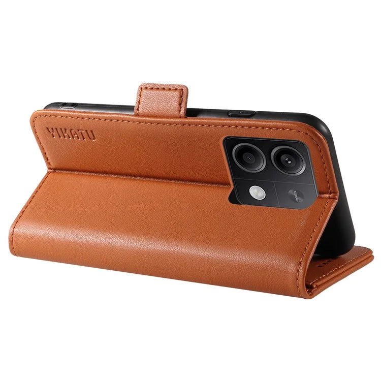 YIKATU YK-003 For Xiaomi Poco X6 5G / Redmi Note 13 Pro 5G Case Wallet Stand Leather Phone Cover Side Buckle