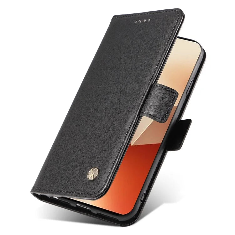 YIKATU YK-003 For Xiaomi Poco X6 5G / Redmi Note 13 Pro 5G Case Wallet Stand Leather Phone Cover Side Buckle