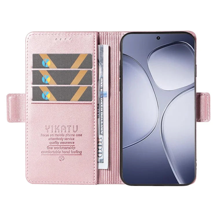 YIKATU YK-003 For Xiaomi Redmi K70 Ultra Case Wallet Stand Leather Phone Cover Side Buckle