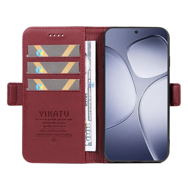 YIKATU YK-003 For Xiaomi Redmi K70 Ultra Case Wallet Stand Leather Phone Cover Side Buckle