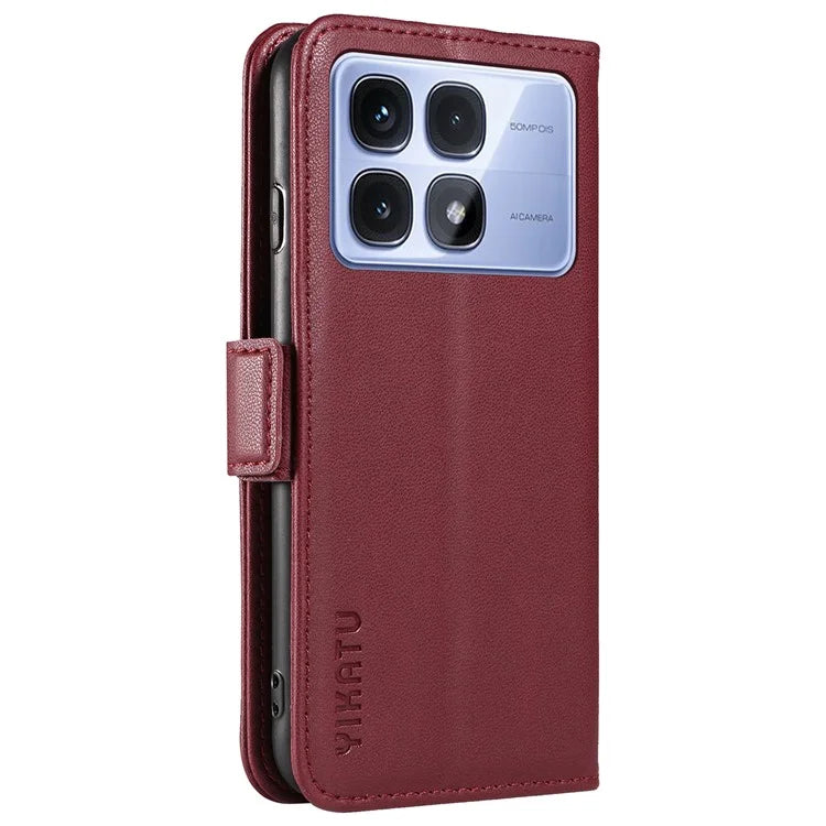 YIKATU YK-003 For Xiaomi Redmi K70 Ultra Case Wallet Stand Leather Phone Cover Side Buckle
