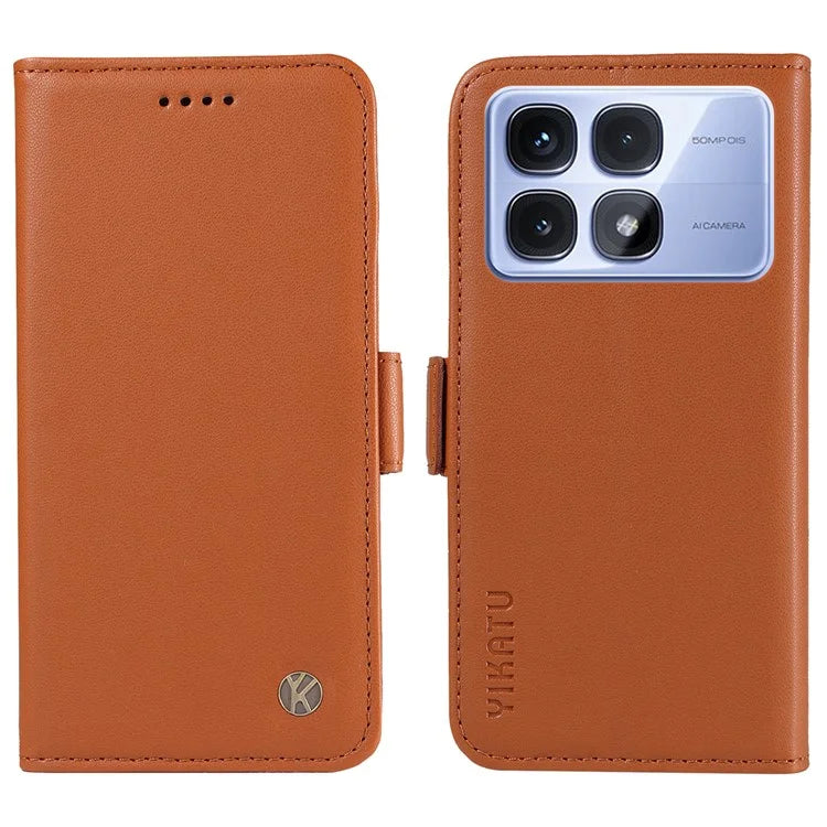 YIKATU YK-003 For Xiaomi Redmi K70 Ultra Case Wallet Stand Leather Phone Cover Side Buckle