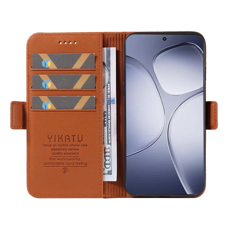 YIKATU YK-003 For Xiaomi Redmi K70 Ultra Case Wallet Stand Leather Phone Cover Side Buckle