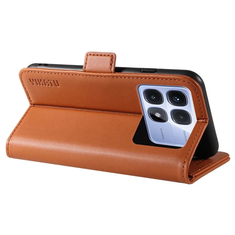 YIKATU YK-003 For Xiaomi Redmi K70 Ultra Case Wallet Stand Leather Phone Cover Side Buckle