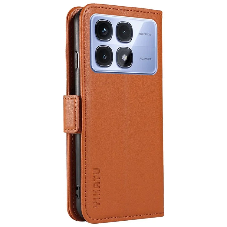 YIKATU YK-003 For Xiaomi Redmi K70 Ultra Case Wallet Stand Leather Phone Cover Side Buckle