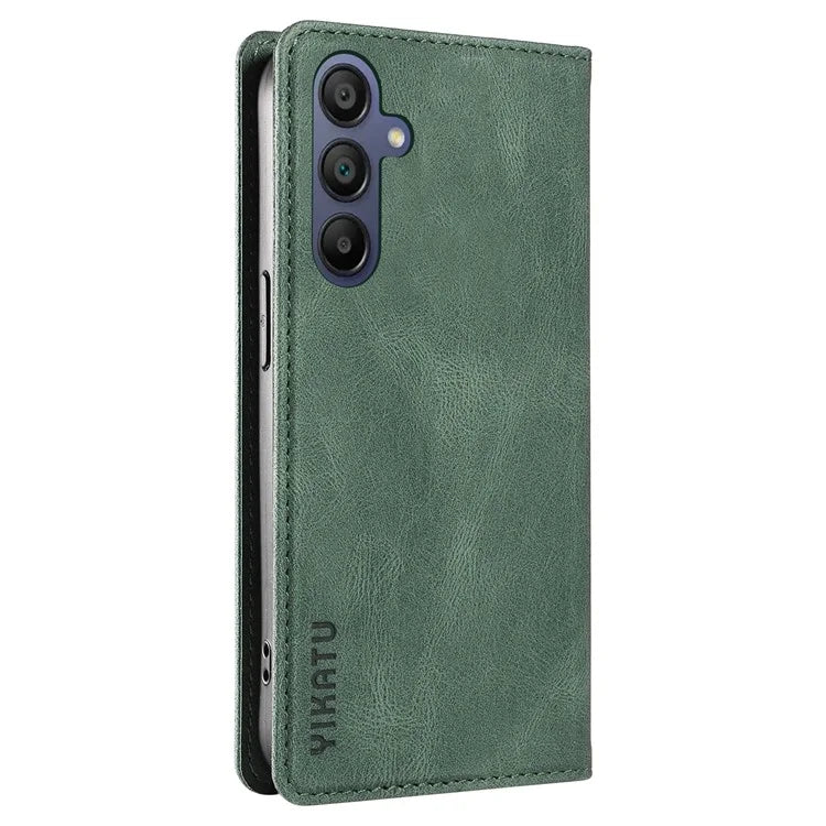 YIKATU YK-004 For Samsung Galaxy A16 5G Case Leather Skin-Touch Phone Cover Magnetic Auto-Absorbed
