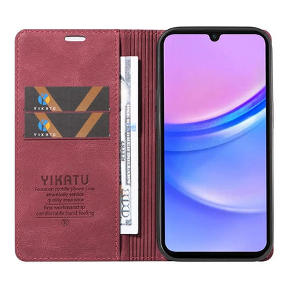 YIKATU YK-004 For Samsung Galaxy A16 5G Case Leather Skin-Touch Phone Cover Magnetic Auto-Absorbed