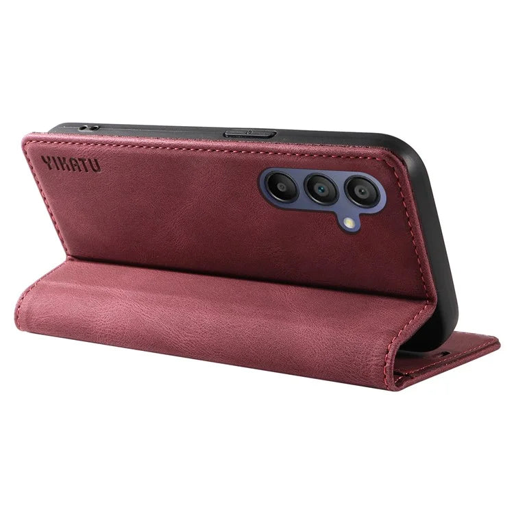 YIKATU YK-004 For Samsung Galaxy A16 5G Case Leather Skin-Touch Phone Cover Magnetic Auto-Absorbed