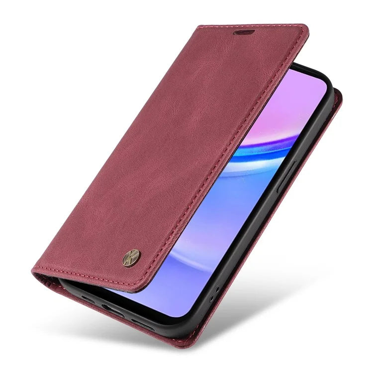 YIKATU YK-004 For Samsung Galaxy A16 5G Case Leather Skin-Touch Phone Cover Magnetic Auto-Absorbed