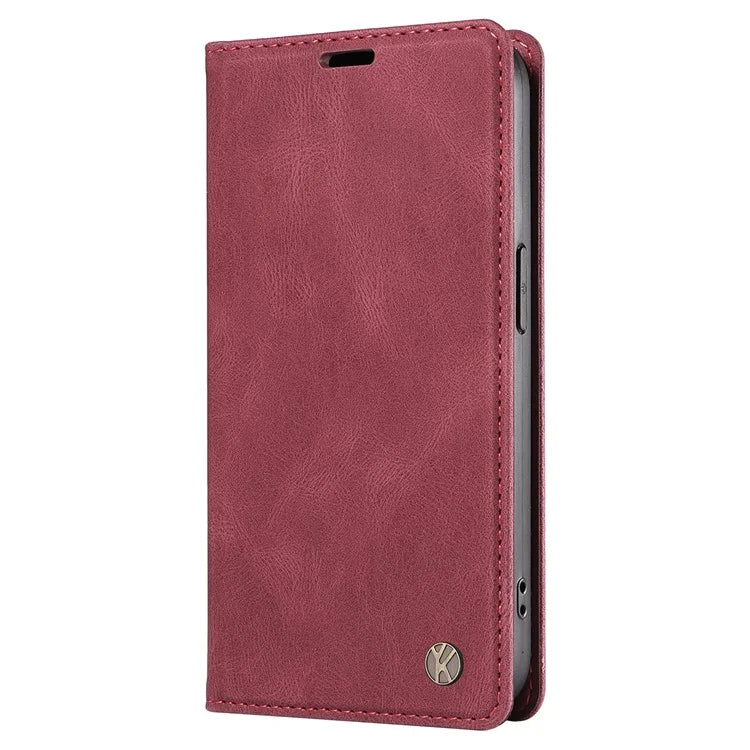YIKATU YK-004 For Samsung Galaxy A16 5G Case Leather Skin-Touch Phone Cover Magnetic Auto-Absorbed