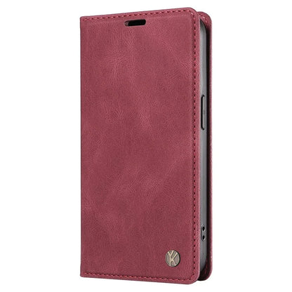 YIKATU YK-004 For Samsung Galaxy A16 5G Case Leather Skin-Touch Phone Cover Magnetic Auto-Absorbed