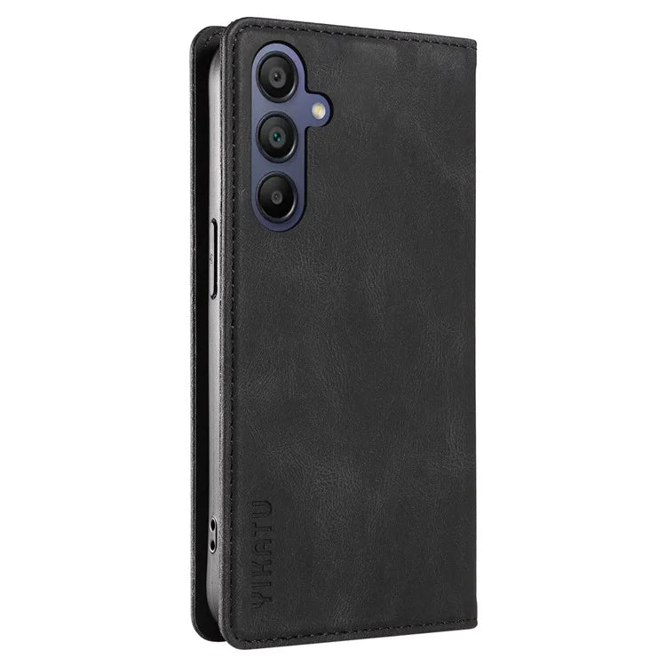 YIKATU YK-004 For Samsung Galaxy A16 5G Case Leather Skin-Touch Phone Cover Magnetic Auto-Absorbed