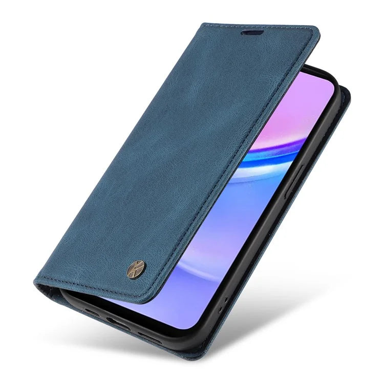 YIKATU YK-004 For Samsung Galaxy A16 5G Case Leather Skin-Touch Phone Cover Magnetic Auto-Absorbed