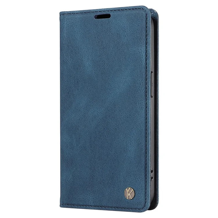 YIKATU YK-004 For Samsung Galaxy A16 5G Case Leather Skin-Touch Phone Cover Magnetic Auto-Absorbed
