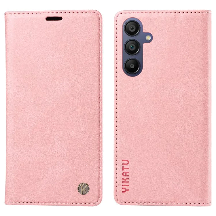YIKATU YK-004 For Samsung Galaxy A16 5G Case Leather Skin-Touch Phone Cover Magnetic Auto-Absorbed