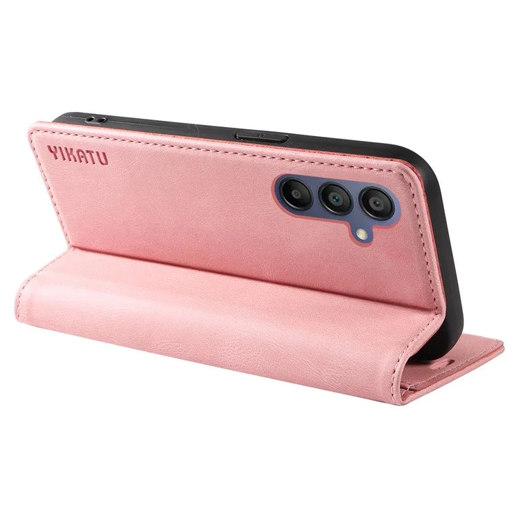 YIKATU YK-004 For Samsung Galaxy A16 5G Case Leather Skin-Touch Phone Cover Magnetic Auto-Absorbed