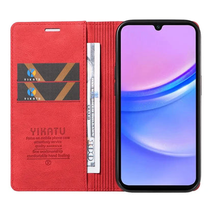 YIKATU YK-004 For Samsung Galaxy A16 5G Case Leather Skin-Touch Phone Cover Magnetic Auto-Absorbed