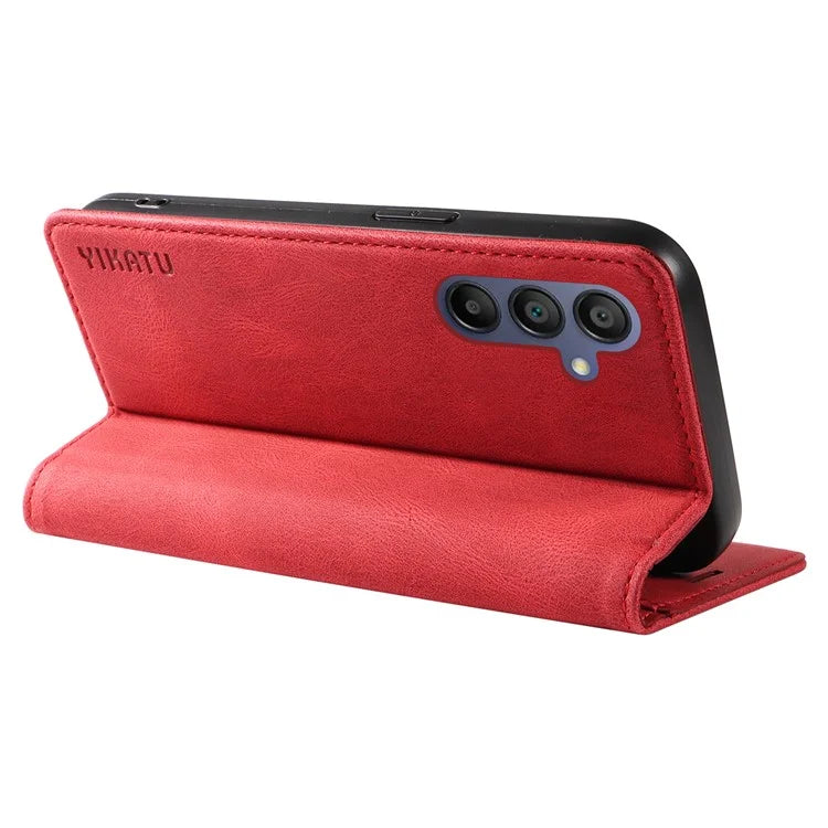 YIKATU YK-004 For Samsung Galaxy A16 5G Case Leather Skin-Touch Phone Cover Magnetic Auto-Absorbed