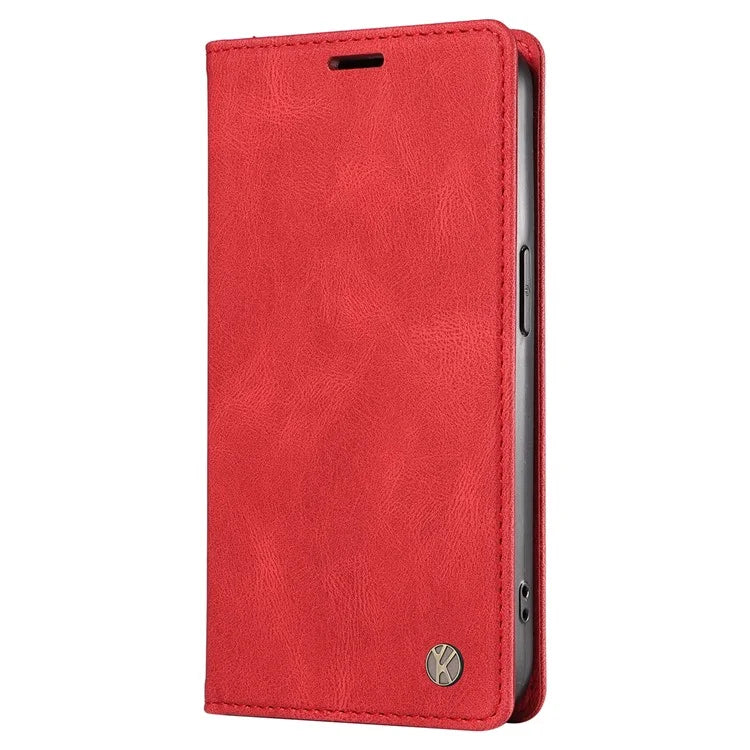 YIKATU YK-004 For Samsung Galaxy A16 5G Case Leather Skin-Touch Phone Cover Magnetic Auto-Absorbed