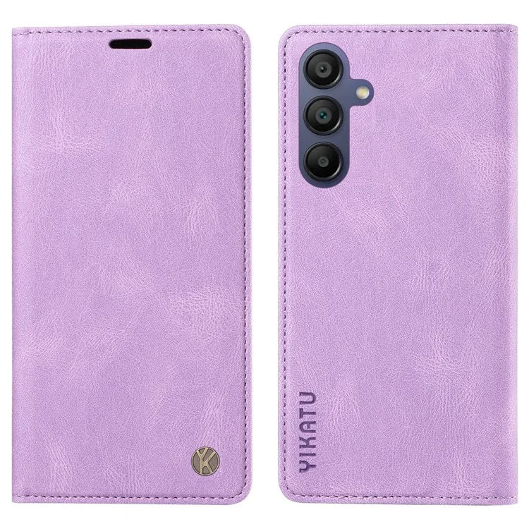 YIKATU YK-004 For Samsung Galaxy A16 5G Case Leather Skin-Touch Phone Cover Magnetic Auto-Absorbed