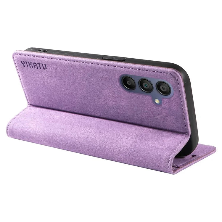 YIKATU YK-004 For Samsung Galaxy A16 5G Case Leather Skin-Touch Phone Cover Magnetic Auto-Absorbed