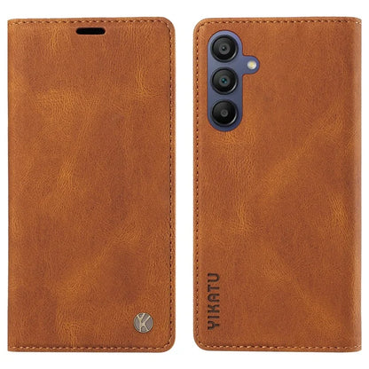 YIKATU YK-004 For Samsung Galaxy A16 5G Case Leather Skin-Touch Phone Cover Magnetic Auto-Absorbed