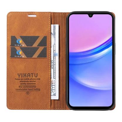 YIKATU YK-004 For Samsung Galaxy A16 5G Case Leather Skin-Touch Phone Cover Magnetic Auto-Absorbed