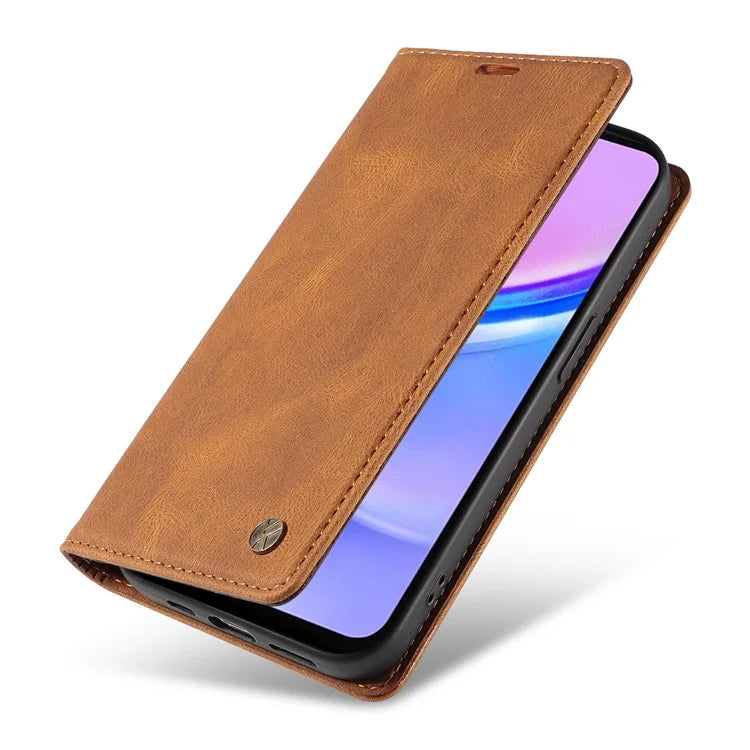 YIKATU YK-004 For Samsung Galaxy A16 5G Case Leather Skin-Touch Phone Cover Magnetic Auto-Absorbed