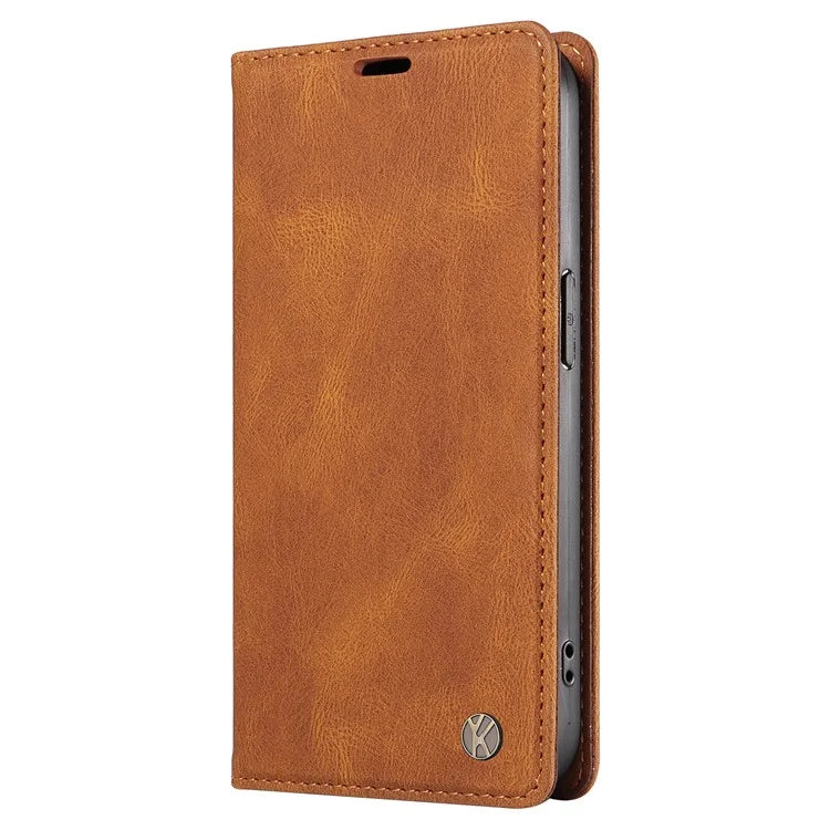 YIKATU YK-004 For Samsung Galaxy A16 5G Case Leather Skin-Touch Phone Cover Magnetic Auto-Absorbed