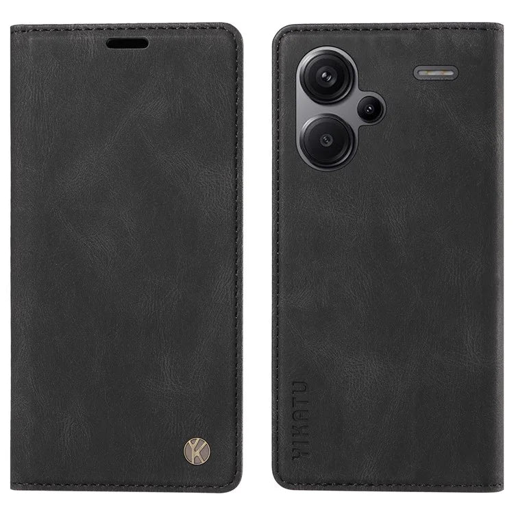 YIKATU YK-004 For Xiaomi Redmi Note 13 Pro+ 5G Case Leather Skin-Touch Phone Cover Magnetic Auto-Absorbed
