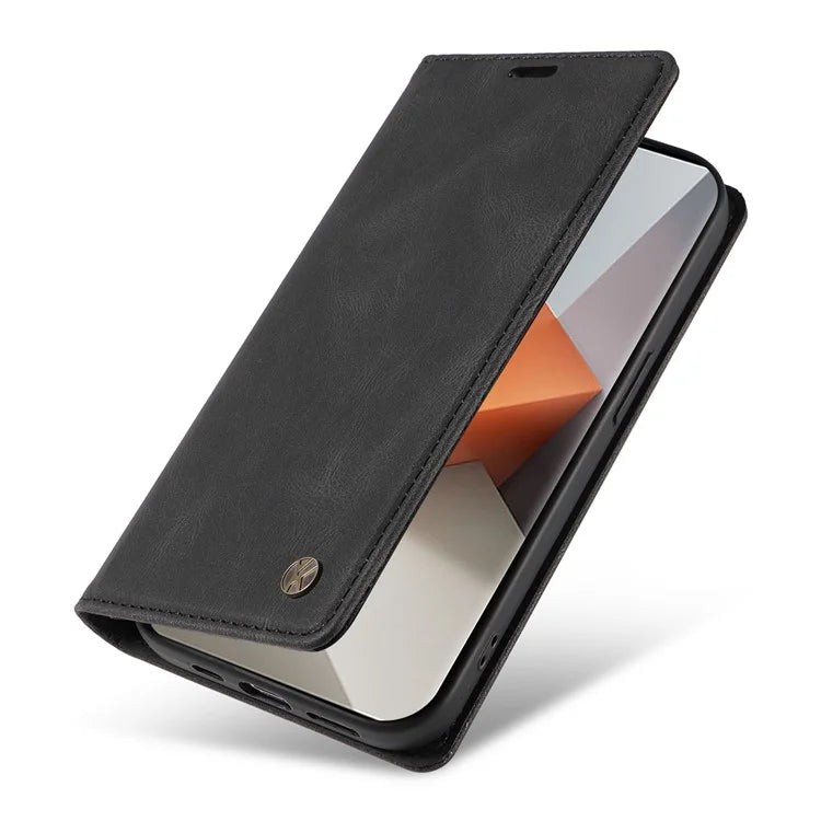 YIKATU YK-004 For Xiaomi Redmi Note 13 Pro+ 5G Case Leather Skin-Touch Phone Cover Magnetic Auto-Absorbed