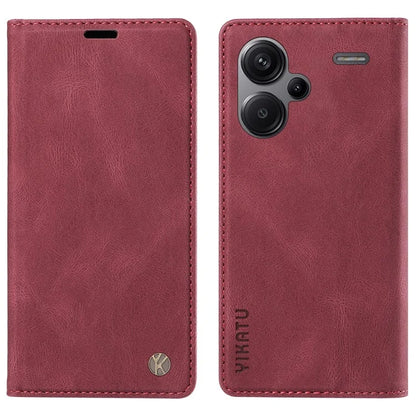 YIKATU YK-004 For Xiaomi Redmi Note 13 Pro+ 5G Case Leather Skin-Touch Phone Cover Magnetic Auto-Absorbed