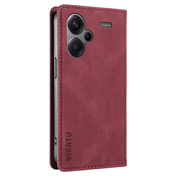 YIKATU YK-004 For Xiaomi Redmi Note 13 Pro+ 5G Case Leather Skin-Touch Phone Cover Magnetic Auto-Absorbed