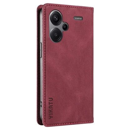 YIKATU YK-004 For Xiaomi Redmi Note 13 Pro+ 5G Case Leather Skin-Touch Phone Cover Magnetic Auto-Absorbed