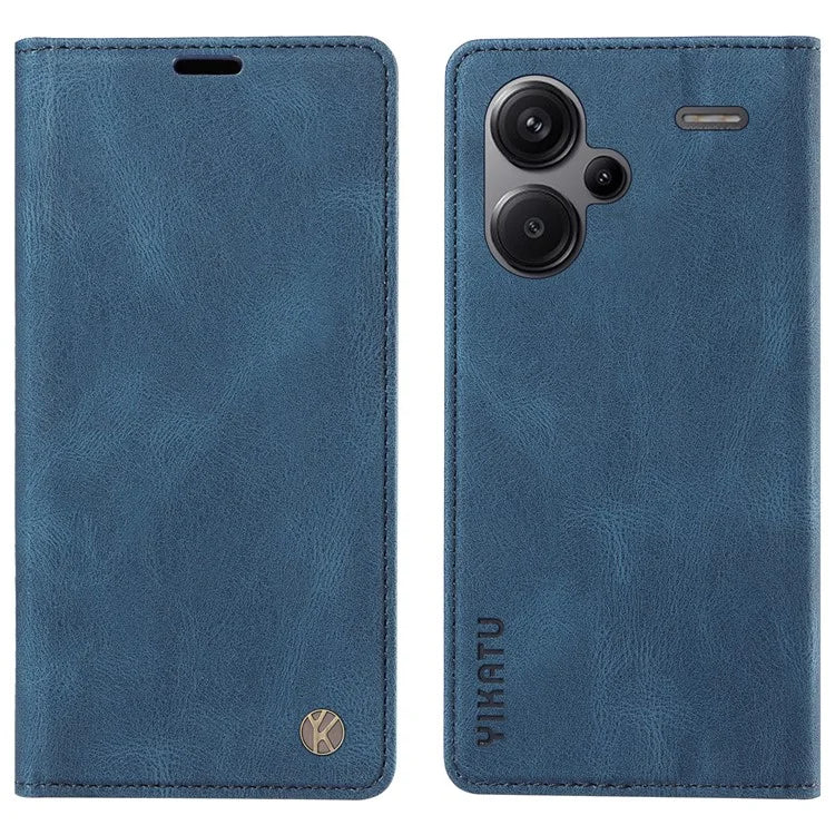 YIKATU YK-004 For Xiaomi Redmi Note 13 Pro+ 5G Case Leather Skin-Touch Phone Cover Magnetic Auto-Absorbed