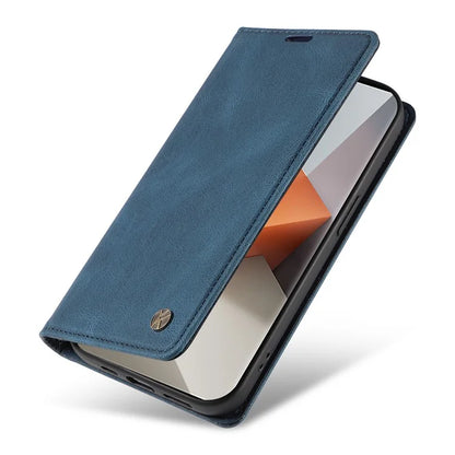 YIKATU YK-004 For Xiaomi Redmi Note 13 Pro+ 5G Case Leather Skin-Touch Phone Cover Magnetic Auto-Absorbed