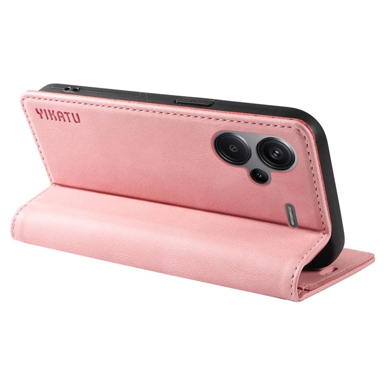 YIKATU YK-004 For Xiaomi Redmi Note 13 Pro+ 5G Case Leather Skin-Touch Phone Cover Magnetic Auto-Absorbed