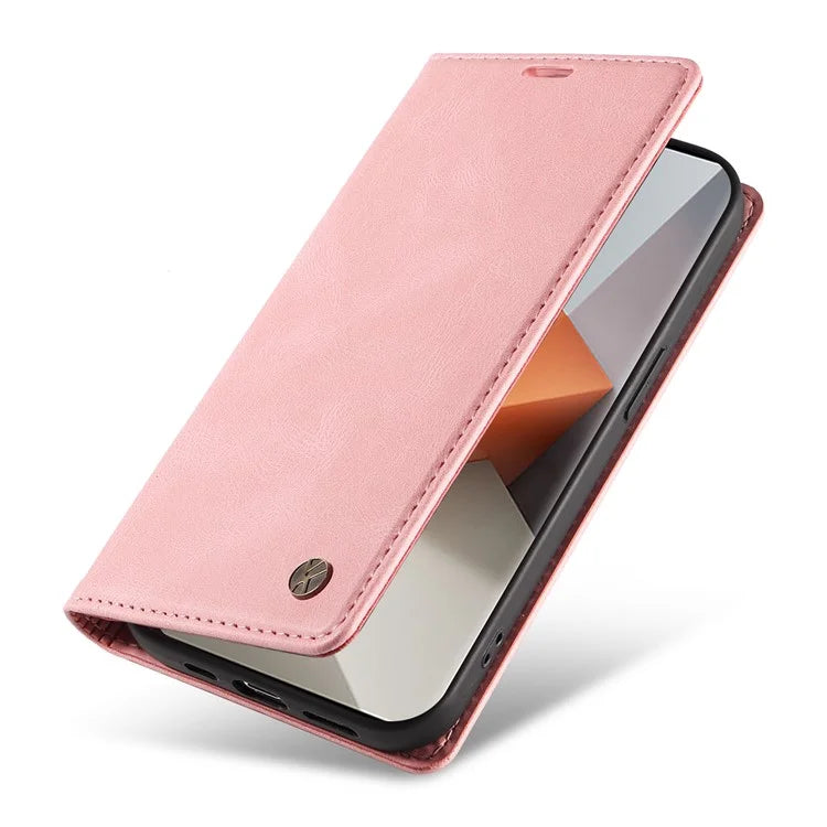 YIKATU YK-004 For Xiaomi Redmi Note 13 Pro+ 5G Case Leather Skin-Touch Phone Cover Magnetic Auto-Absorbed