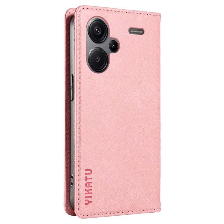 YIKATU YK-004 For Xiaomi Redmi Note 13 Pro+ 5G Case Leather Skin-Touch Phone Cover Magnetic Auto-Absorbed