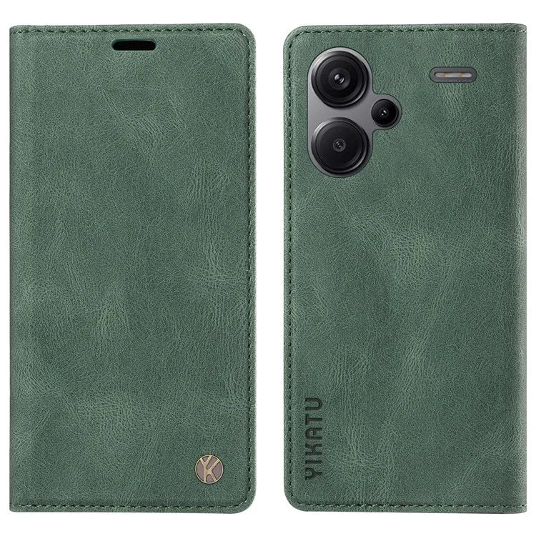 YIKATU YK-004 For Xiaomi Redmi Note 13 Pro+ 5G Case Leather Skin-Touch Phone Cover Magnetic Auto-Absorbed