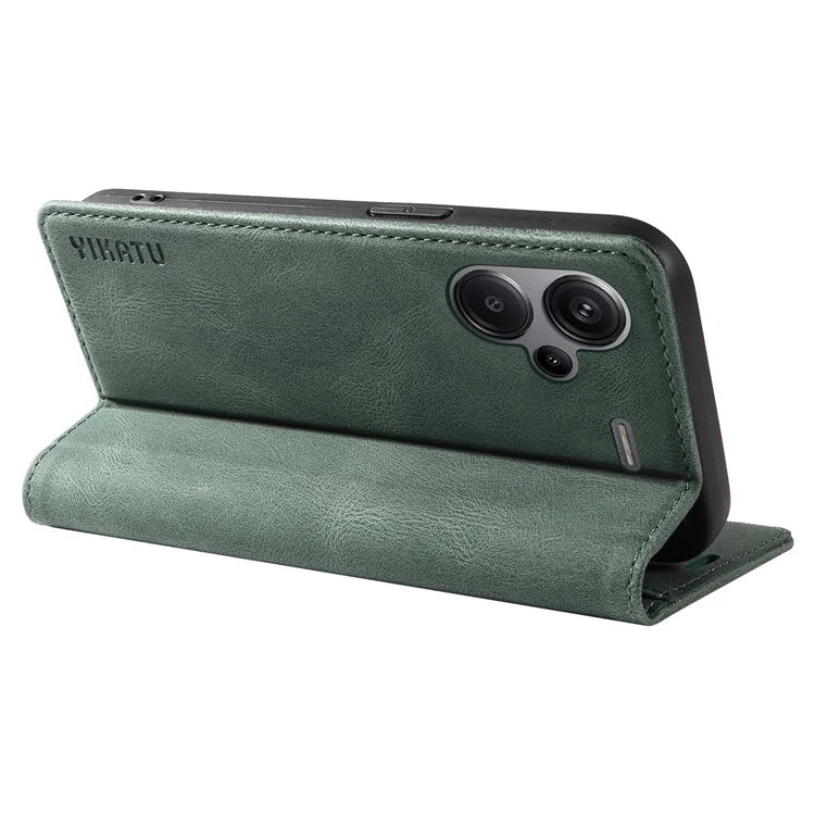 YIKATU YK-004 For Xiaomi Redmi Note 13 Pro+ 5G Case Leather Skin-Touch Phone Cover Magnetic Auto-Absorbed