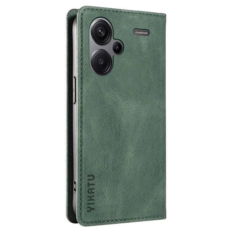 YIKATU YK-004 For Xiaomi Redmi Note 13 Pro+ 5G Case Leather Skin-Touch Phone Cover Magnetic Auto-Absorbed