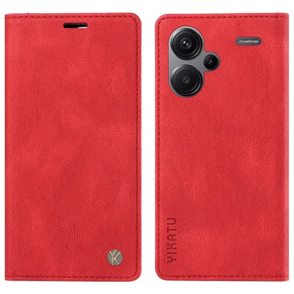 YIKATU YK-004 For Xiaomi Redmi Note 13 Pro+ 5G Case Leather Skin-Touch Phone Cover Magnetic Auto-Absorbed