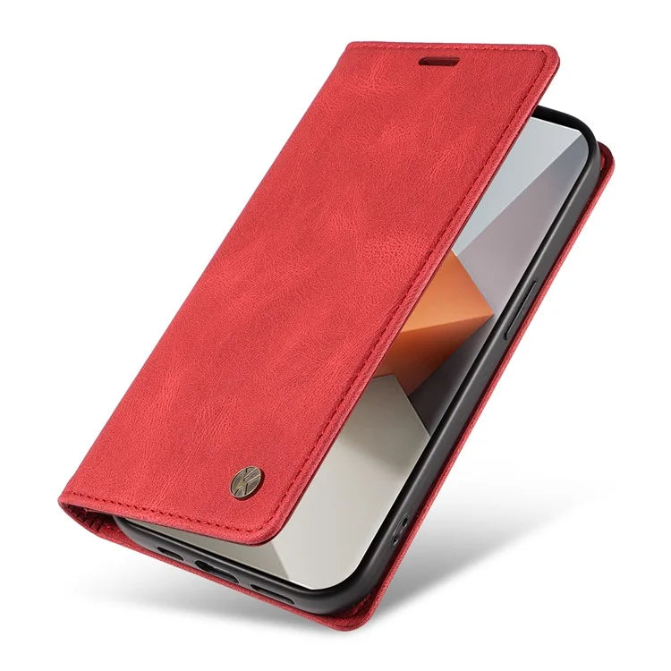 YIKATU YK-004 For Xiaomi Redmi Note 13 Pro+ 5G Case Leather Skin-Touch Phone Cover Magnetic Auto-Absorbed