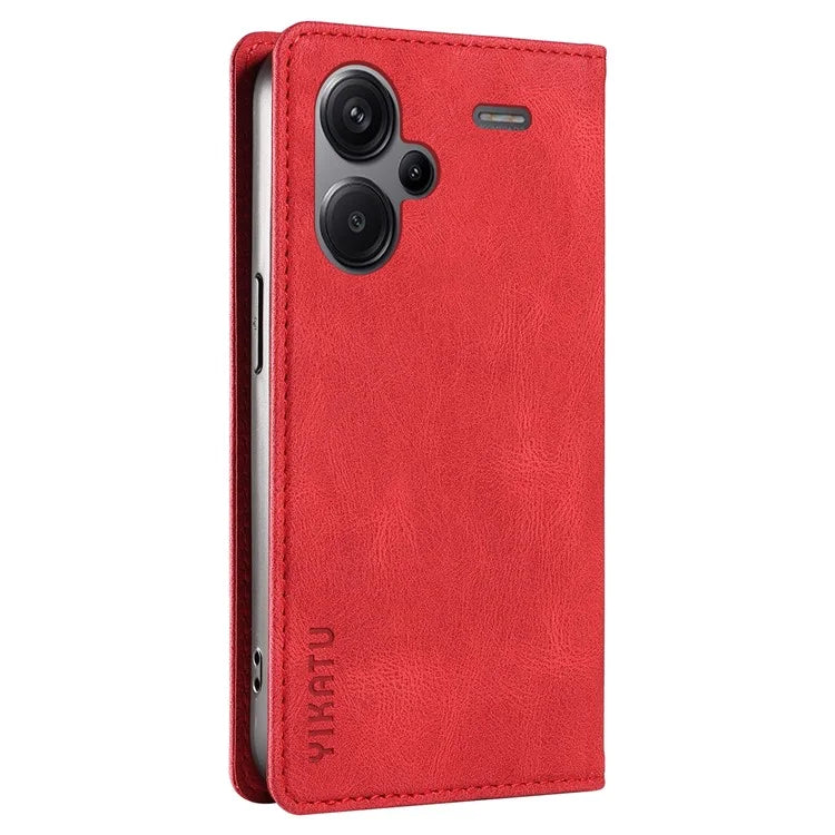 YIKATU YK-004 For Xiaomi Redmi Note 13 Pro+ 5G Case Leather Skin-Touch Phone Cover Magnetic Auto-Absorbed