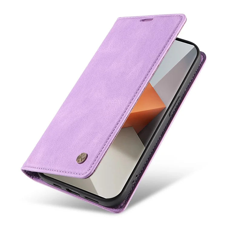 YIKATU YK-004 For Xiaomi Redmi Note 13 Pro+ 5G Case Leather Skin-Touch Phone Cover Magnetic Auto-Absorbed