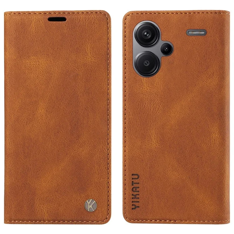 YIKATU YK-004 For Xiaomi Redmi Note 13 Pro+ 5G Case Leather Skin-Touch Phone Cover Magnetic Auto-Absorbed