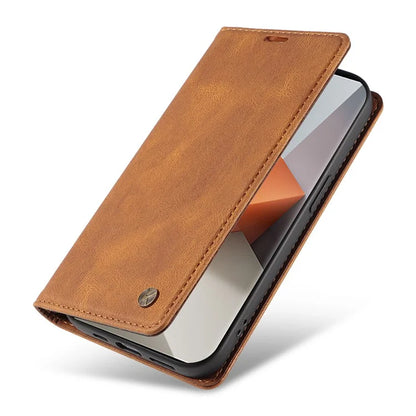 YIKATU YK-004 For Xiaomi Redmi Note 13 Pro+ 5G Case Leather Skin-Touch Phone Cover Magnetic Auto-Absorbed