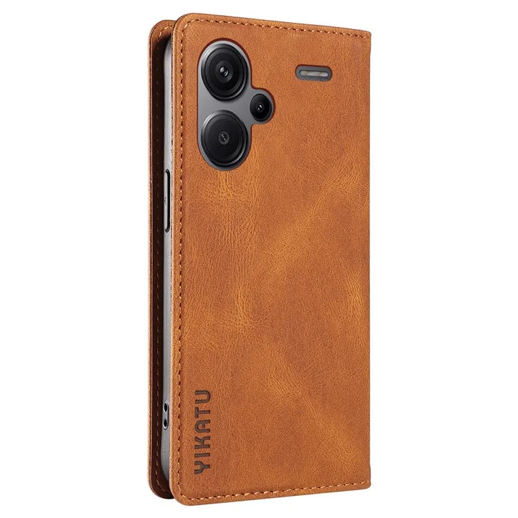 YIKATU YK-004 For Xiaomi Redmi Note 13 Pro+ 5G Case Leather Skin-Touch Phone Cover Magnetic Auto-Absorbed