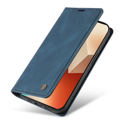 YIKATU YK-004 For Xiaomi Poco X6 5G / Redmi Note 13 Pro 5G Case Leather Skin-Touch Phone Cover Magnetic Auto-Absorbed